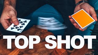 VISUALLY Shoot Cards From The Deck  TOP SHOT CARD TRICK (TUTORIAL)