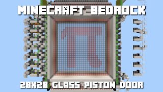 Minecraft Bedrock - Biggest Seamless Glass Piston Door - 28x28