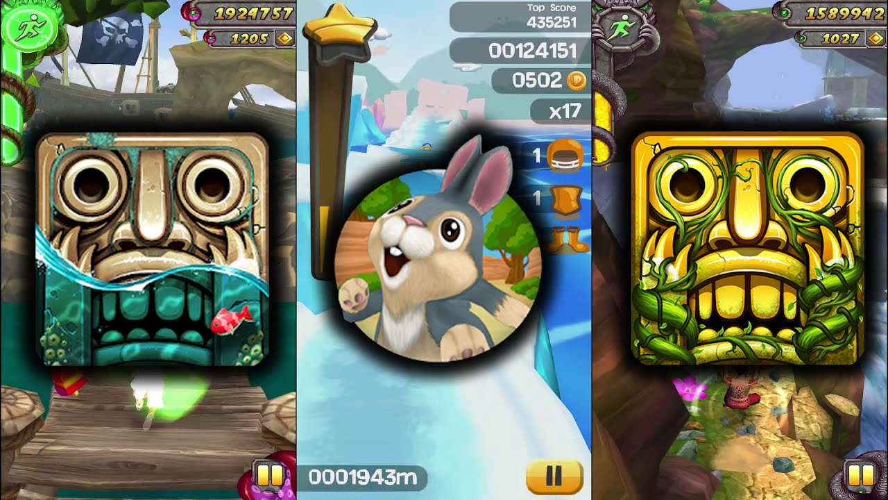 Temple Run 2 Pirate Cove Vs Bunny Run Vs Temple Run 2 Blooming Sands - Endless Run Android Gameplay