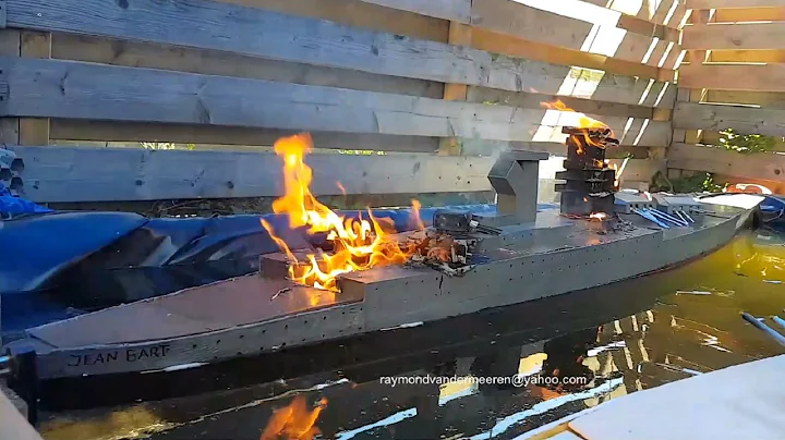 Wooden Model Ship Battleship Jean Bart Burning And...