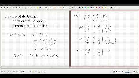 Chapitre II : dernière remarque, pivot de Gauss et inversion de matrice.