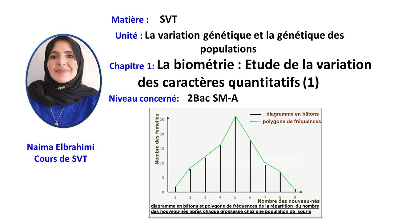Cours SVT 2 Bac Biof:La biométrie (1) : Etude de la variation des caractères quantitatifs- 2Bac SM-A