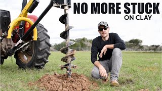 Testing 3 different auger tips on clay