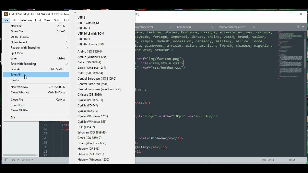 How to save HTML files on Text Editor ( Vs Code, sublime text, notepad ...