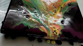 Simple & elegant dutch pour with pearl cells. Acrylic pour painting easy, ASMR