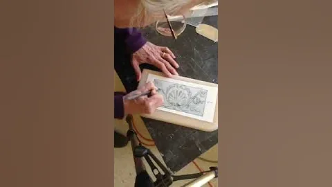 Layout of design for carving a reproduction tile, ...