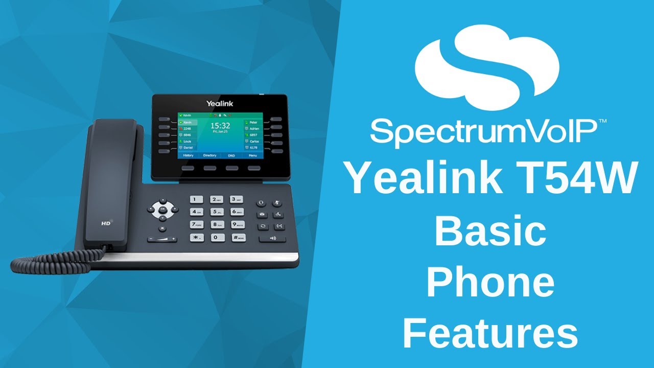 Yealink T54W Basic Phone Features - YouTube