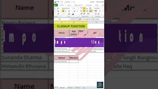 how to use vlookup function in excel in hindi |#excel |#shorts |#shortsvideo