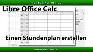 STUNDENPLAN / TAGESPLAN zum ausdrucken erstellen / Download (LibreOffice Calc)