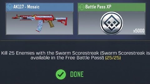 Call Of Duty Mobile Kill 25 Enemies with the Swarm Scorestreak Task Complete