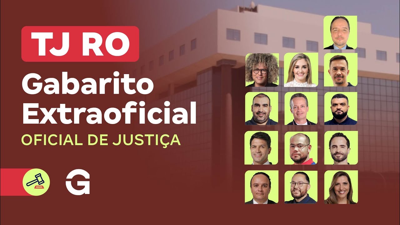 Concurso  TJ RO | Gabarito Extraoficial: Oficial de Justiça