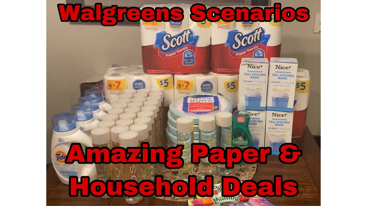 WALGREENS SCENARIOS AMAZINGLY CHEAP PAPER PRODUCTS, TRASH BAGS & MORE