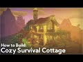 Minecraft  how to build cozy survival cottage with greenhouse