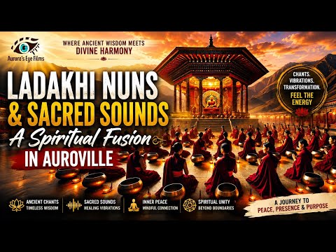 Sacred Chanting Buddhist Nuns from Ladakh & Svaram Sound Experience in Auroville | Auroras Eye Films