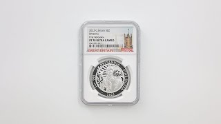 2022 英国 ブリタニア 2ポンド 銀貨 1オンス プルーフ NGC PF 70 UC FR 初鋳版 最高鑑定 完全未使用品 元箱付 イギリス 銀貨 6561252-017