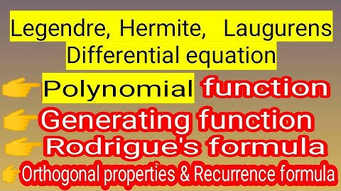 Legendre, Hermite and Laugurens equation | PG TRB Physics | Mathematical Physics |Important Shortcut