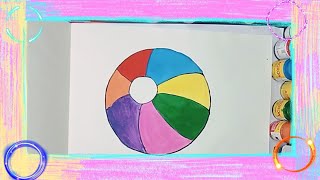 BALL - {BEACH-BALL }drawing for kids // Simple draw step by step for beginners #drawing #color #ball