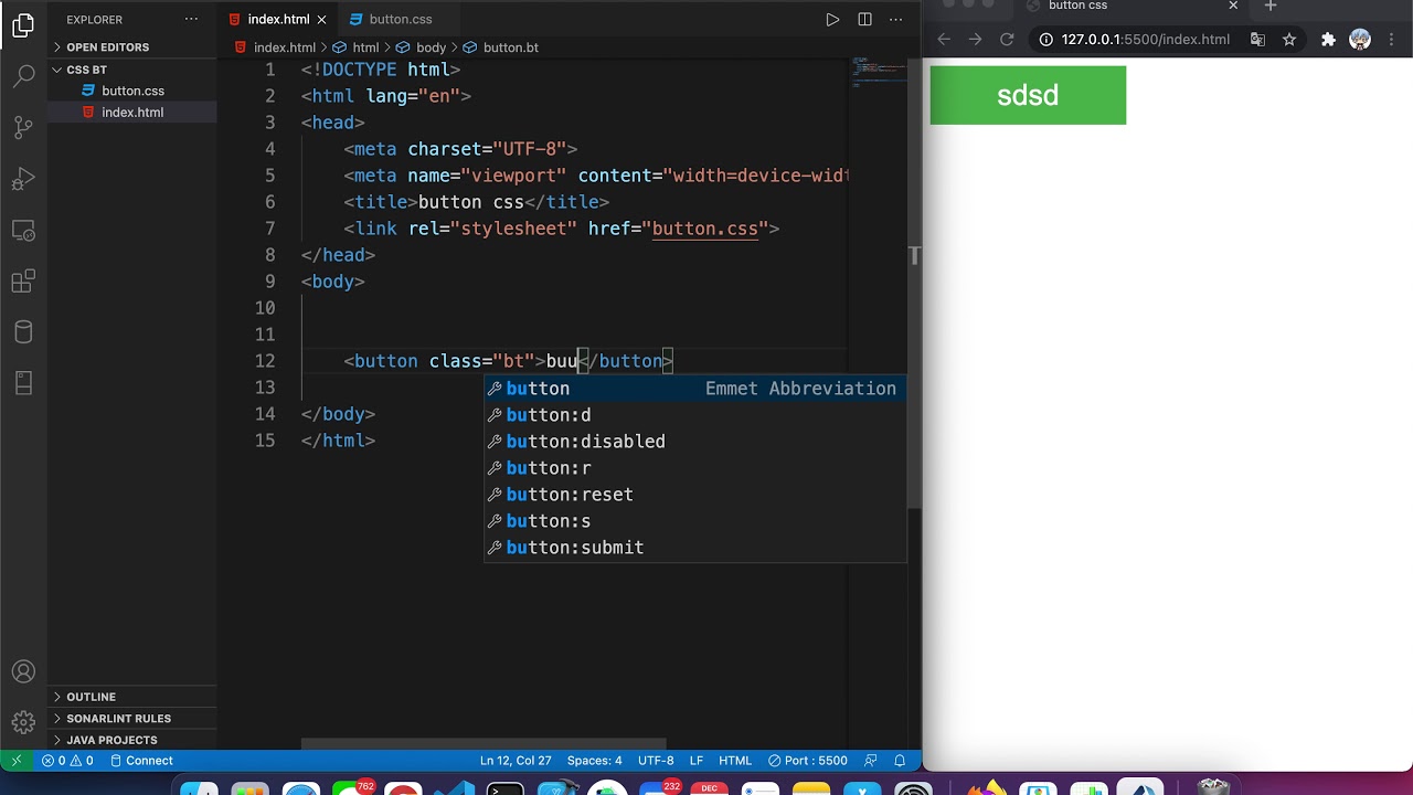 สร้างปุ่มบนเว็บ ด้วยCSS - YouTube