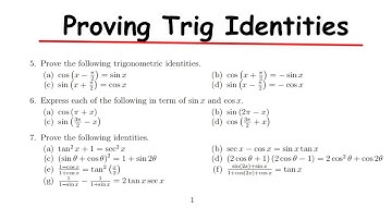 Proving Trigonometric Identities