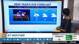 Snow should taper off in time for new year's eve celebrations