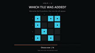 337. Spot the New Tile - 12-Round Memory Challenge