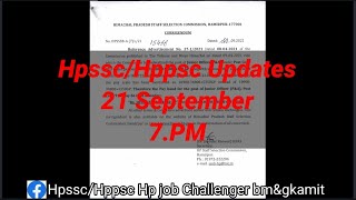 Hpssc/Hppsc Updates 21 September @hpamiteducationpost code 755 final result  declared link 👇