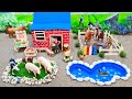 Best diy miniature cattle farm with barnyard animal  barn for horse cow pig  mini tractor