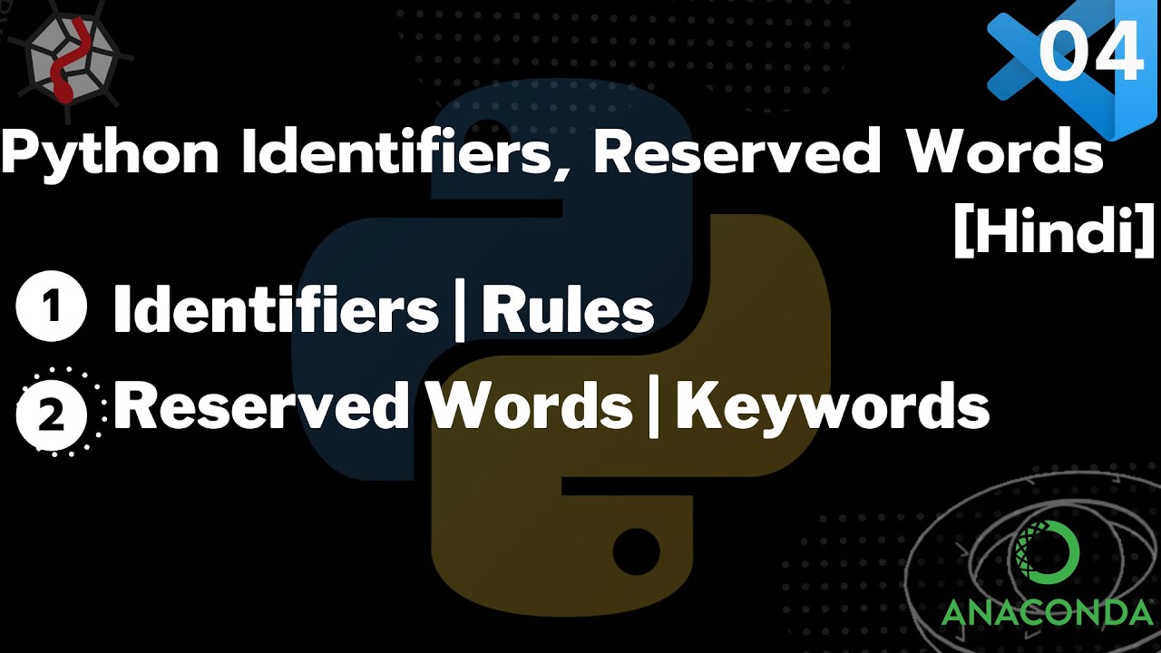 Python Reserved Words and Identifiers | Rules | Keywords [Hindi] - YouTube