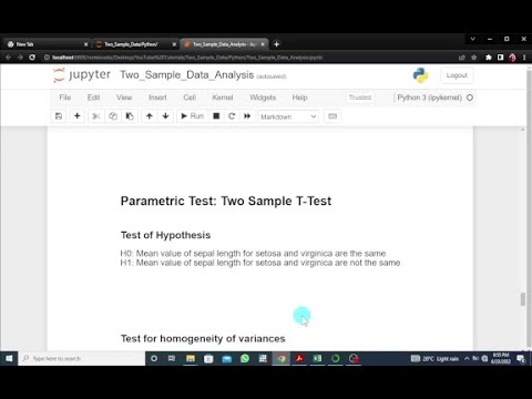 Two sample data in Python || (Two-Sample T-test & Mann-Whitney U test ...