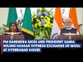 PM Narendra Modi and President Samia Suluhu Hassan witness exchange of MOUs at Hyderabad House