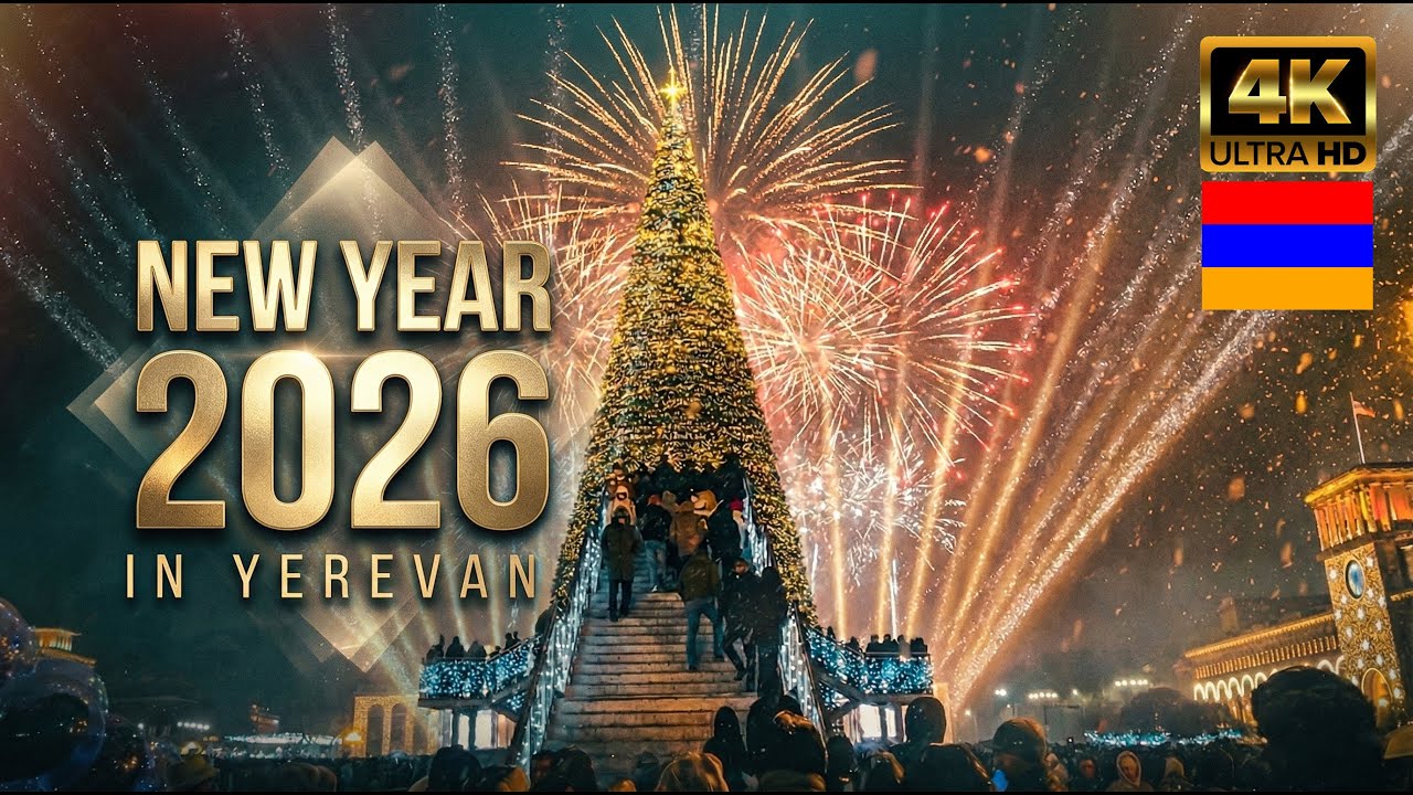 🇦🇲 [4K] Yerevan, Armenia: New Year 2026 Celebration - Walking Tour 