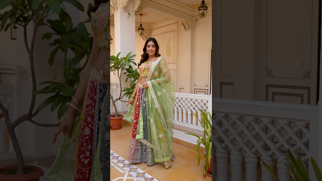 Multicolor Sequins Embroidered Lehenga – Panelled Flair, Sangeet & Wedding Wear