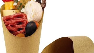 CAMKYDE 50 Pcs French Fries Holder, 12oz Disposable Paper French Fry Cups