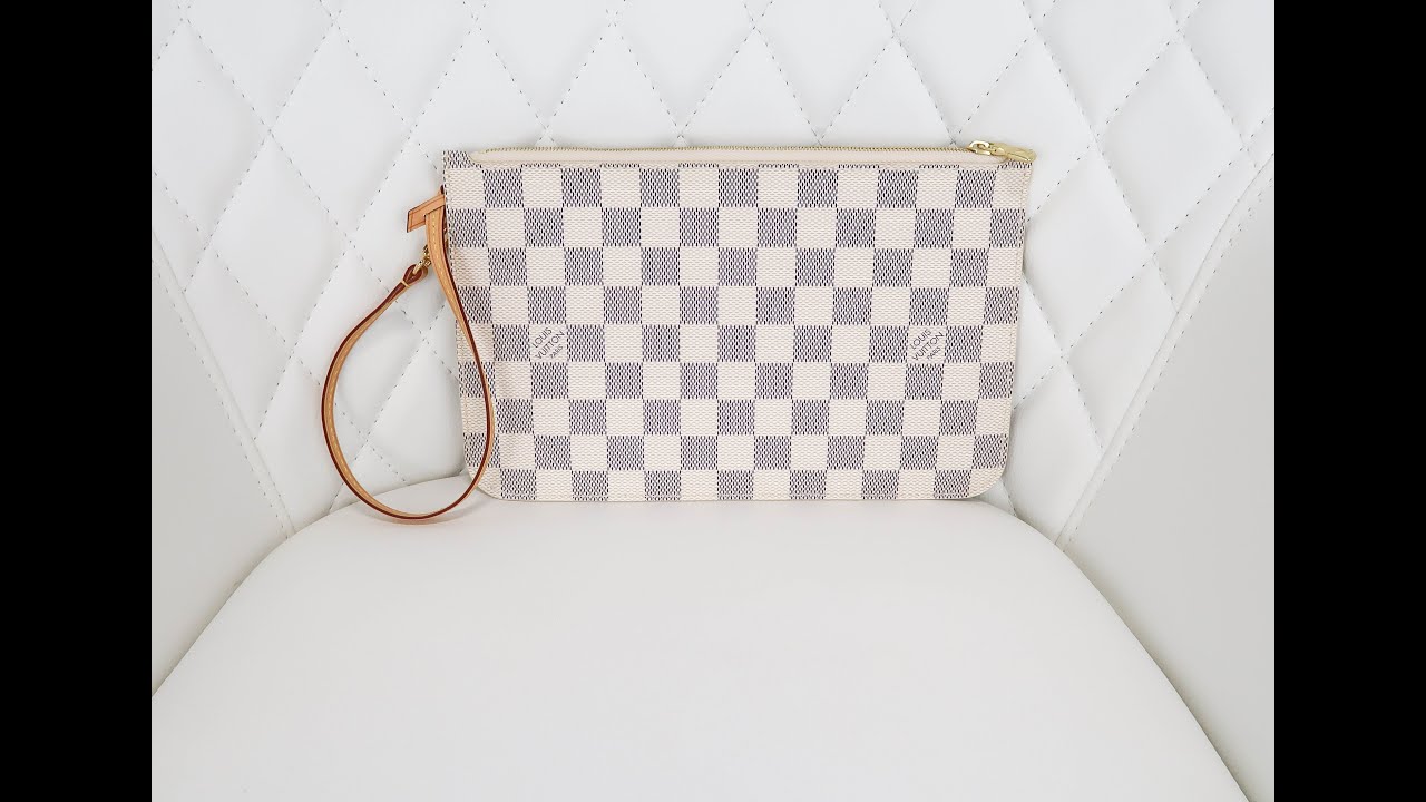 Authentic Louis Vuitton Damier Azur Neverfull Pochette - YouTube