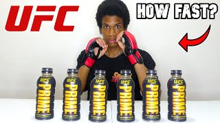 Drinking 6 Bottles of PRIME UFC 300 Under 1 Minute!