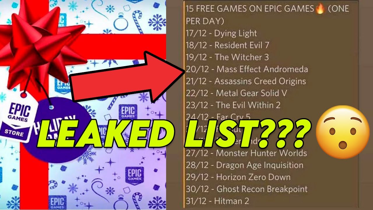 LIST OF ALL 15 FREE GAMES LEAKED ON EPIC GAMES🔥🔥🔥 FEAT PriyamRaj