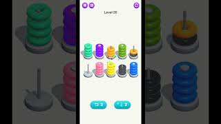 Color Hoop Stack Level 11 - 20 | Puzzle Games | LevelUpX | #tranding #colorhoopstack #vairal #sub