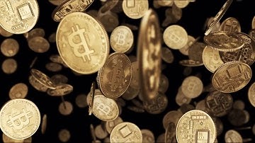 Falling Gold Bitcoin Coins Stock Motion Graphics