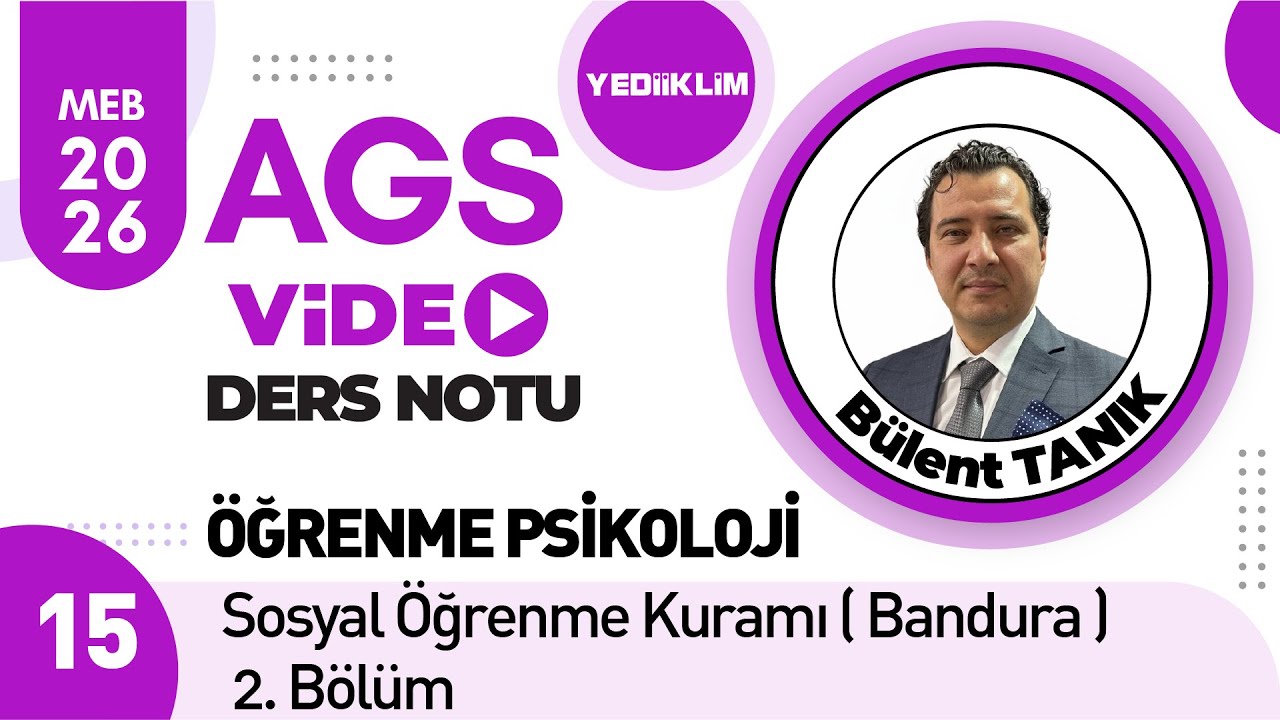15 - Sosyal Öğrenme Kuramı ( Bandura ) 2. Bölüm - Bülent TANIK