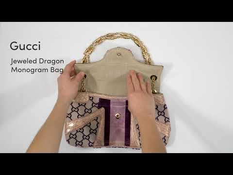 Gucci By Tom Ford Jeweled Dragon Velvet Monogram Bag 