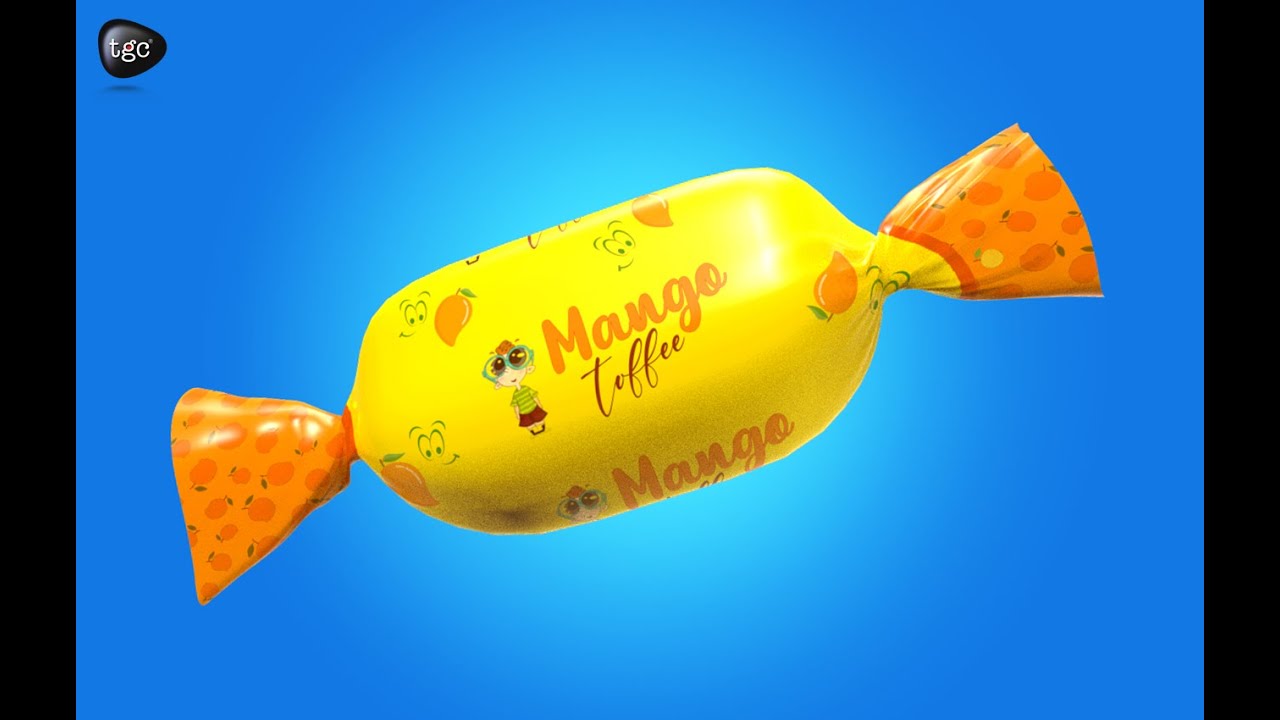 3D Graphic design (Toffee Wrapper) - YouTube
