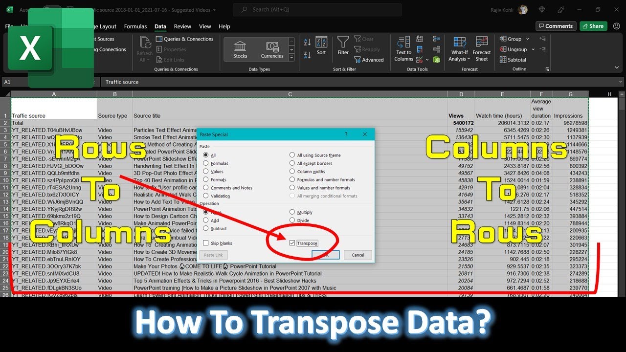 how-to-transpose-selected-rows-of-data-into-multiple-columns-in-excel