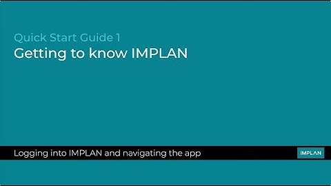 IMPLAN Quick Start Guide 1: Getting to Know IMPLAN