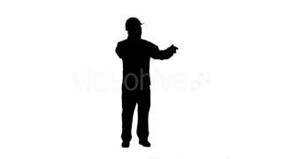 Silhouette Oil Worker Calling By Phone During Business Break Track Matte | VideoHive 15109672
