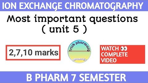Important questions of ion exchange chromatography @Trickpharmacy