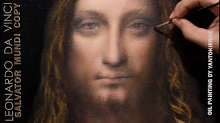 Painting Yesus - Copy of Salvator Mundi - Leonardo Da Vinci - Copy the most expensive painting