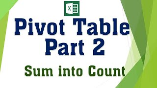 Pivot Table Part 2 | Change Sum into Count by Value Field Setting | Pivot Chart & Dashboard