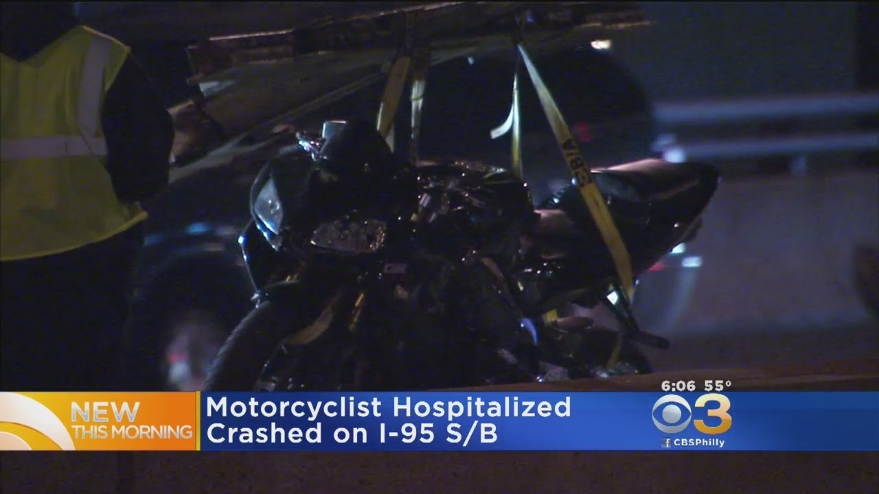 One Injured In I-95 Motorcycle Crash - YouTube