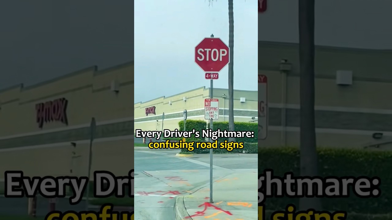 Every driver’s nightmare: confusing road signs💀#car #funny #roadtrip #roadsigns #fyp #driver #cars