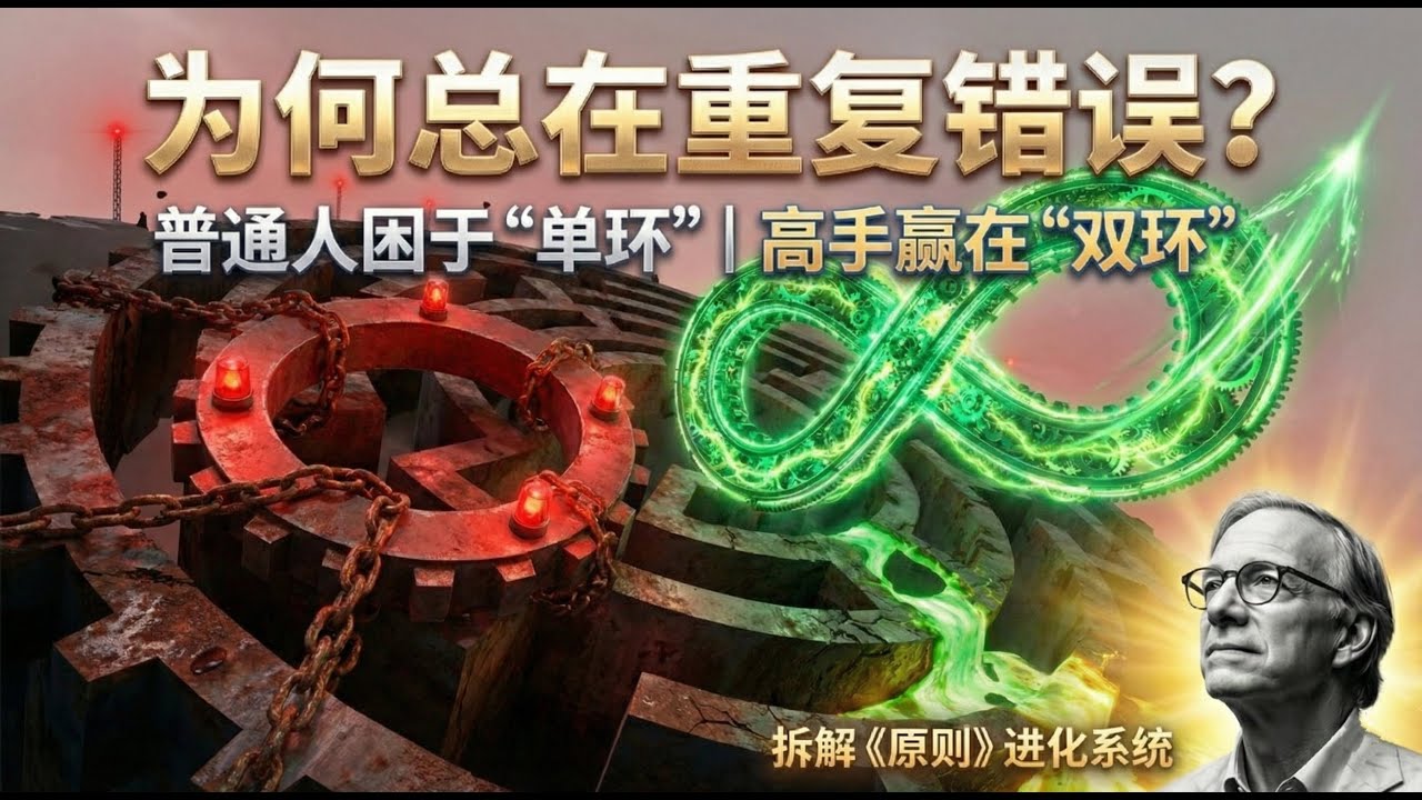 为何你总在重复错误？普通人困于“单环”，高手赢在“双环”｜《原则》“双环模型”全拆解！#《原则》#双环学习#单环学习#思维模型#认知升级#个人成长#深度思考#认知觉醒